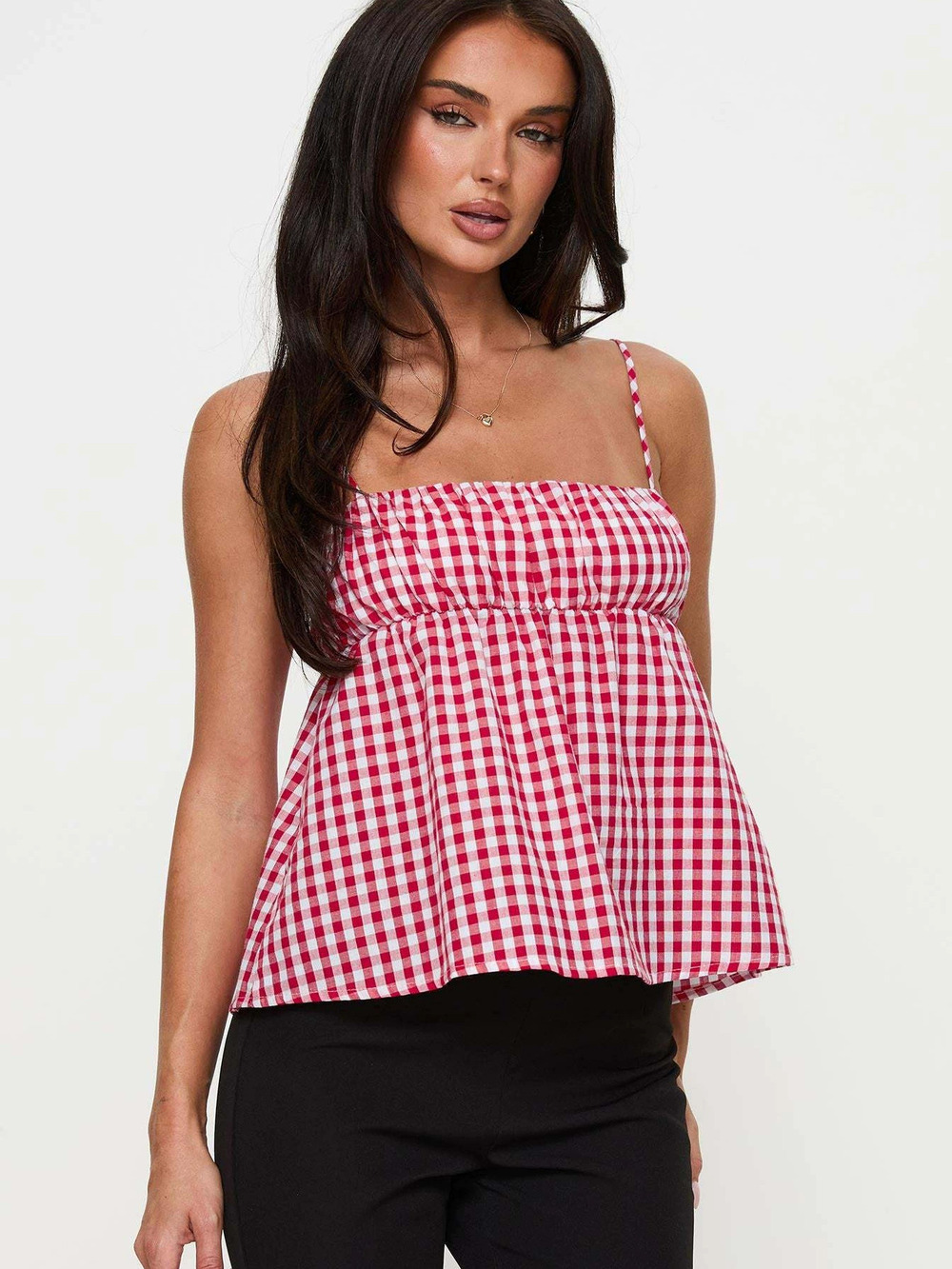 Zara Summer Plaid Strappy Sleeveless Top